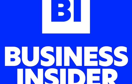 Logo of Business Insider featuring the initials "BI" in white on a blue background.