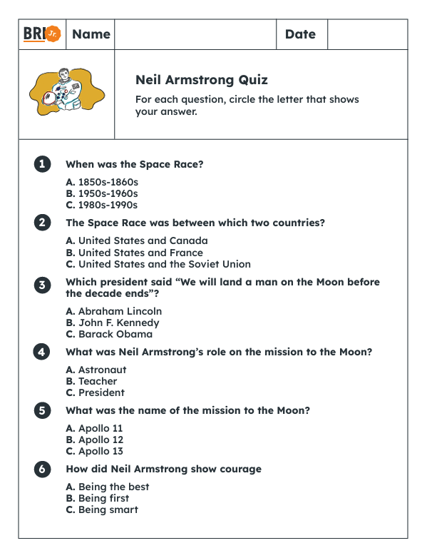 BRI Jr. 2-3 social studies group assessment