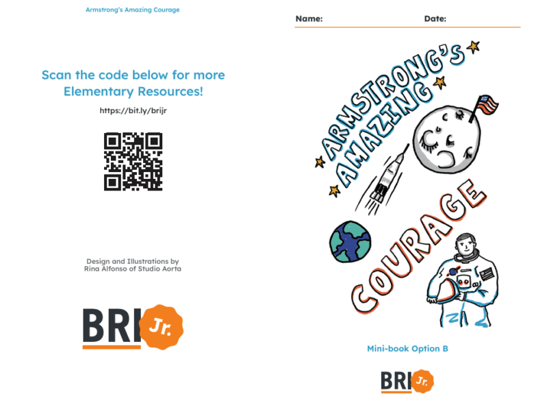 BRI Jr. printable Neil Armstrong mini book