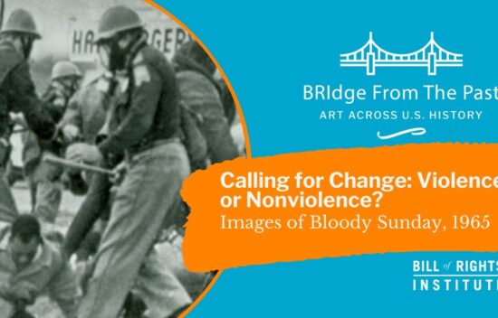 Historical image related to the 1965 Bloody Sunday event during the civil rights movement.