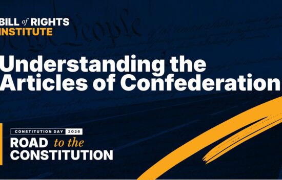 Graphic promoting Constitution Day 2026, featuring "Understanding the Articles of Confederation" title and event details.