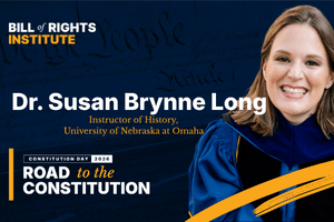 Dr. Susan Brynne Long, history instructor at the University of Nebraska at Omaha, with a background of the U.S. Constitution.