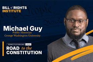 Portrait of Michael Guy, a public historian at George Washington University, promoting Constitution Day 2016.