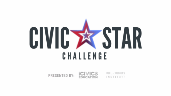 Logo for the Civic Star Challenge featuring a star in red, white, and blue with text above and below it.