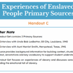 Experiences of Enslaved People Primary Sources | Causes of the Civil ...