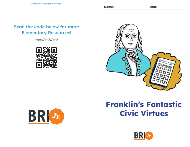 BRI Jr. 2-3 social studies Benjamin Franklin printable mini book
