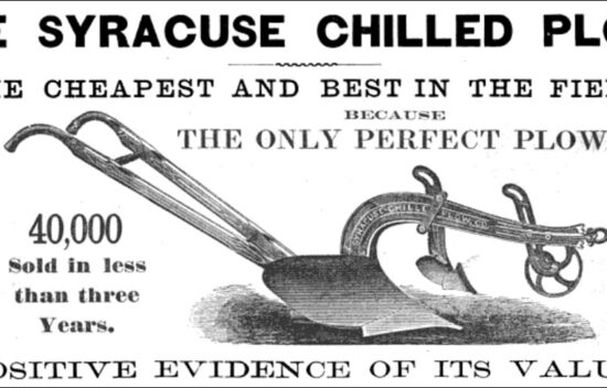 Advertisement for the Syracuse Chilled Plow, highlighting its features and sales success.