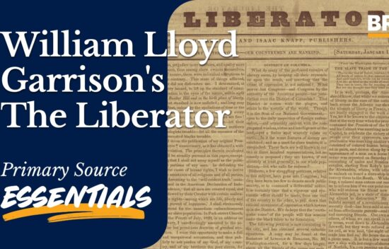 Historical newspaper front page of William Lloyd Garrison's "The Liberator," published January 1, 1831.