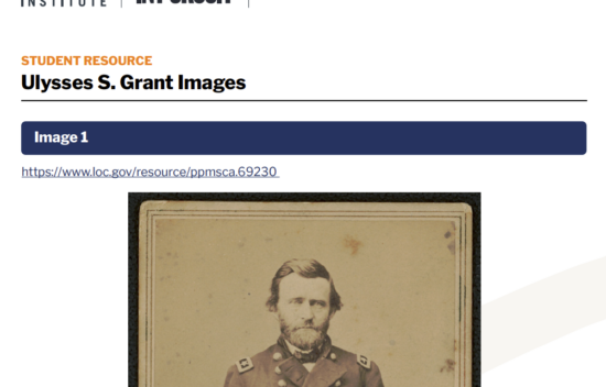 Historic photograph of Ulysses S. Grant in military uniform.