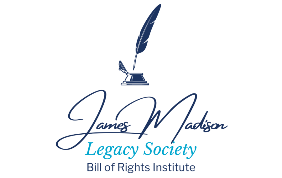 Logo of the James Madison Legacy Society, featuring a quill and inkstand with text below.