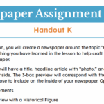 Newspaper Assignment Sheet | National Leader in Civic Education ...