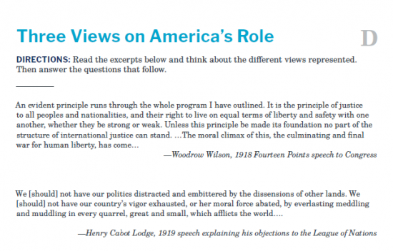 Presidents and the Constitution Handout D Three Views on America's Role