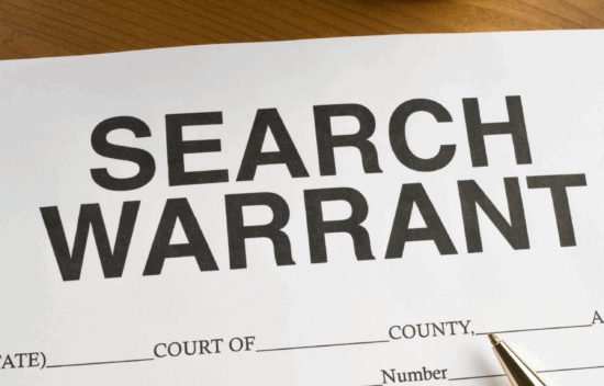 Image of a search warrant