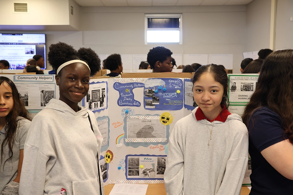 Students presenting classroom projects