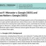Handout F: Worcester v. Georgia (1831) and Cherokee Nation v. Georgia ...