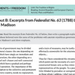 Primary Source: Excerpts from Federalist No. 63 | Bill of Rights Institute